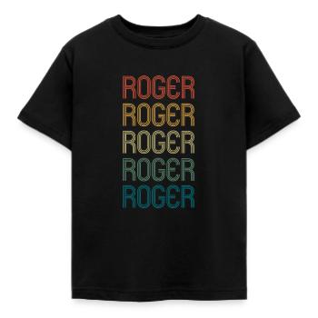 ROGER Vorname Geburtstag Name Spruch - Kinder T-Shirt - Schwarz - Vorne - AI Model Kid Female (0cm)