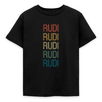 RUDI Vorname Geburtstag Name Spruch - Kinder T-Shirt - Schwarz - Vorne - AI Model Kid Female (0cm)