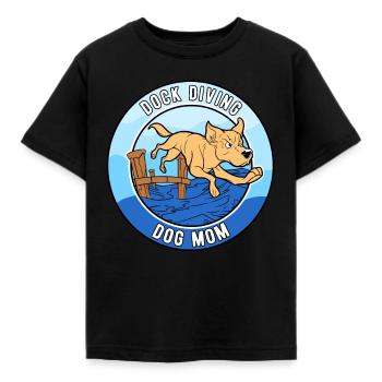 Dock Diving Dog Mom - Kids' T-Shirt - black - Front - AI Model Kid Female (0cm)