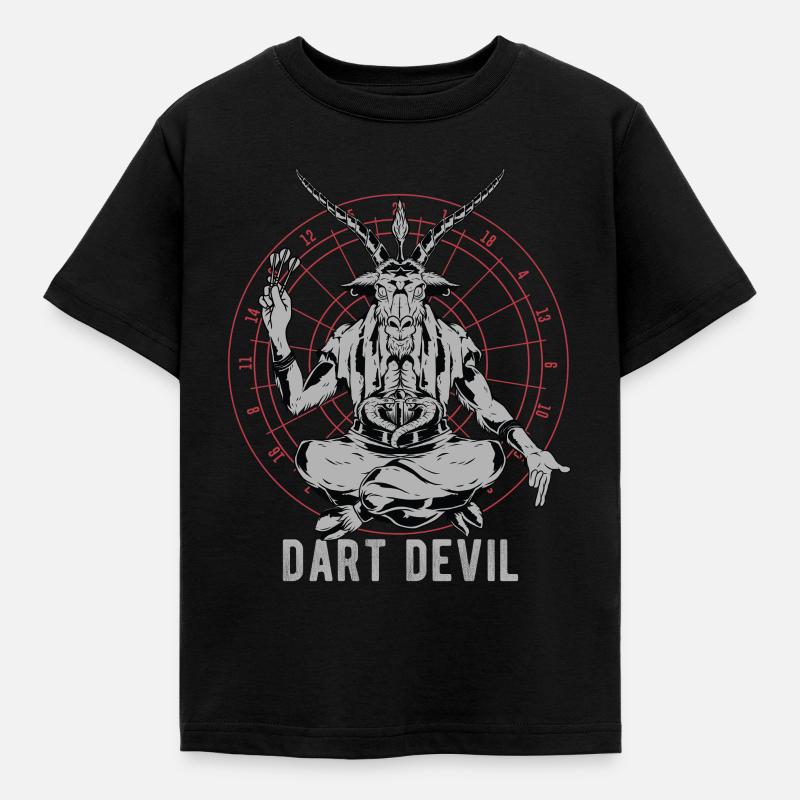 Dart player dart devil darts funny darts - Kids' T-Shirt - black