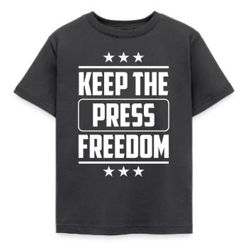 Die Pressefreiheit Erhalten Journalist Presserecht - Kinder T-Shirt - Dunkelgrau - Vorne - AI Model Kid Female (0cm)