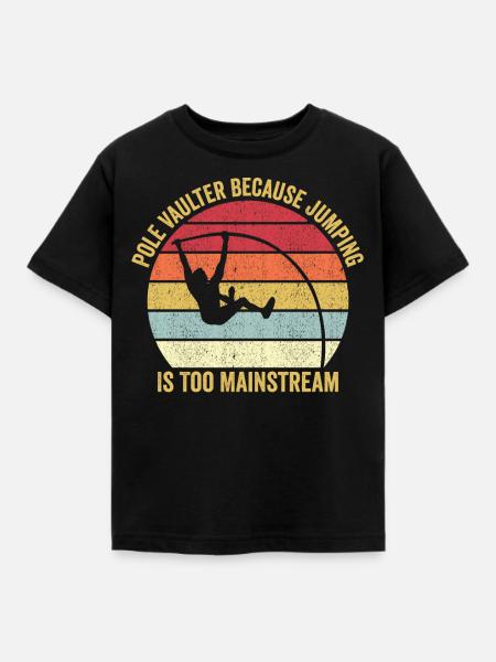 Lustiger Stabhochsprung Stabhochsprung - Kinder T-Shirt - Schwarz
