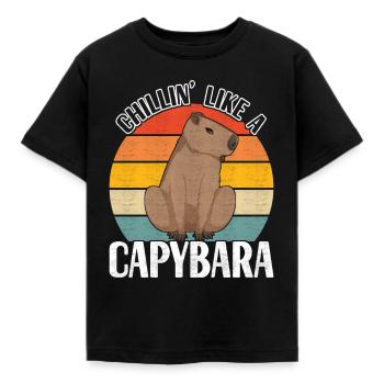 Capybara - T-shirt Enfant - noir - Devant - AI Model Kid Female (0cm)