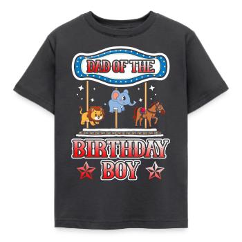 Karrusel fødselsdagsfest Far til - Børne-T-shirt - mørkegrå - Foran - AI Model Kid Female (0cm)