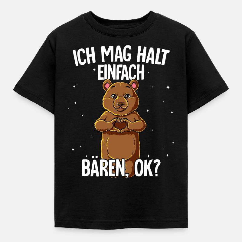 Ich mag halt einfach Bären - Kinder T-Shirt - Schwarz