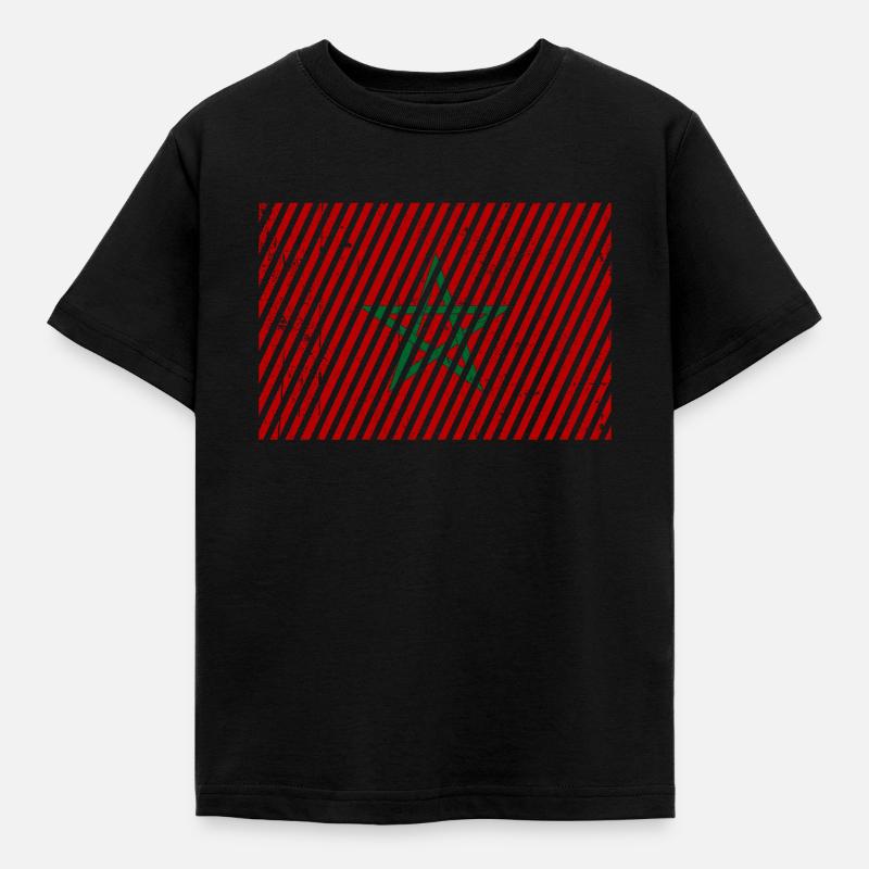 Drapeau du Maroc - T-shirt Enfant - noir