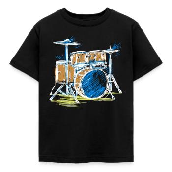 Schlagzeug Musiker - Kinder T-Shirt - Schwarz - Vorne - AI Model Kid Female (0cm)