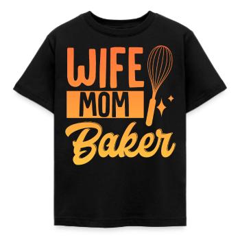 Baker Mama Mother Baking Wife Mama Baker Mutt - Kids' T-Shirt - black - Front - AI Model Kid Female (0cm)