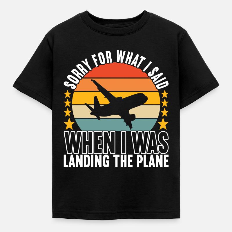 Pilot Flugzeug - Kinder T-Shirt - Schwarz