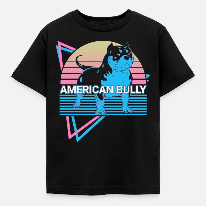 American Bully Retro - Koszulka dziecięca - czarny