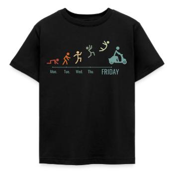 Rollerfahrer Mofa Moped Scooter-Fahrer Vintage - Kinder T-Shirt - Schwarz - Vorne - AI Model Kid Female (0cm)