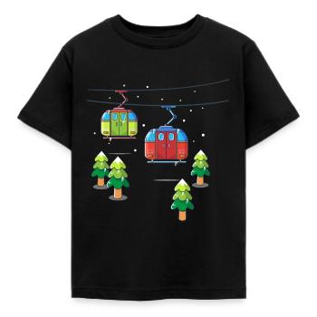 Cable car mountain railway for children Gondola lift - Kids' T-Shirt - black - Front - AI Model Kid Female (0cm)
