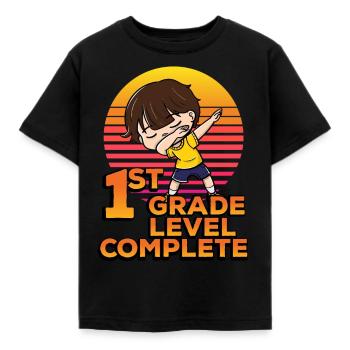 1. Klasse Level Komplett Lustig Tupfende Schüler - Kinder T-Shirt - Schwarz - Vorne - AI Model Kid Female (0cm)