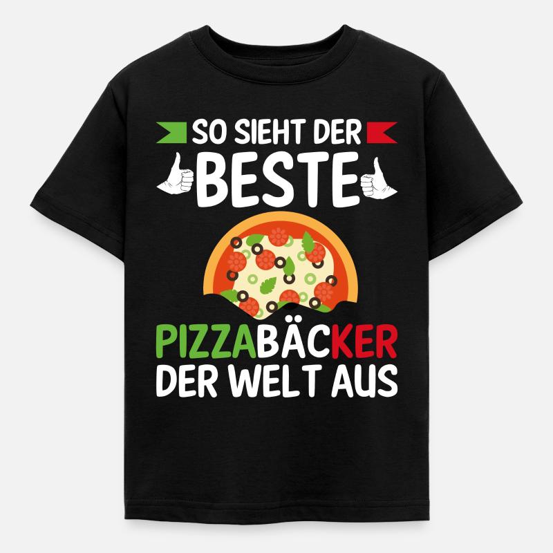 So Sieht Der Beste Pizzabäcker Der Welt Aus - Kinder T-Shirt - Schwarz