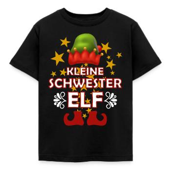 Weihnachten Schwester Elfe Lustig - Kinder T-Shirt - Schwarz - Vorne - AI Model Kid Female (0cm)