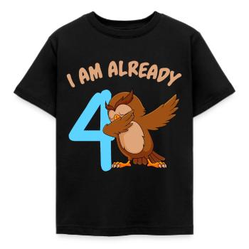 Ich bin 4 Jahre 4. Geburtstag - Kinder T-Shirt - Schwarz - Vorne - AI Model Kid Female (0cm)