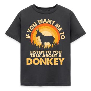 Hear talk about animal donkeys - Kids' T-Shirt - dark grey - Front - AI Model Kid Female (0cm)