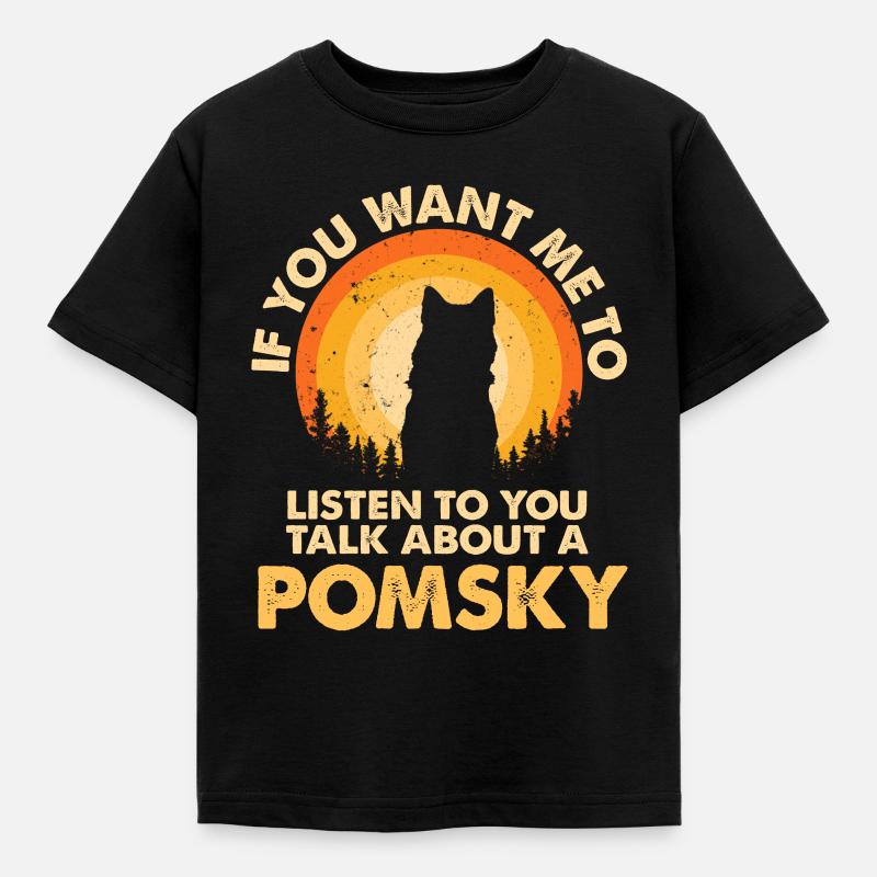 Sprechen Sie Über Hund Pomsky - Kinder T-Shirt - Schwarz