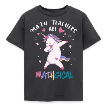Professeur de mathématiques Licorne - T-shirt Enfant - charbon - Devant - AI Model Kid Female (0cm)