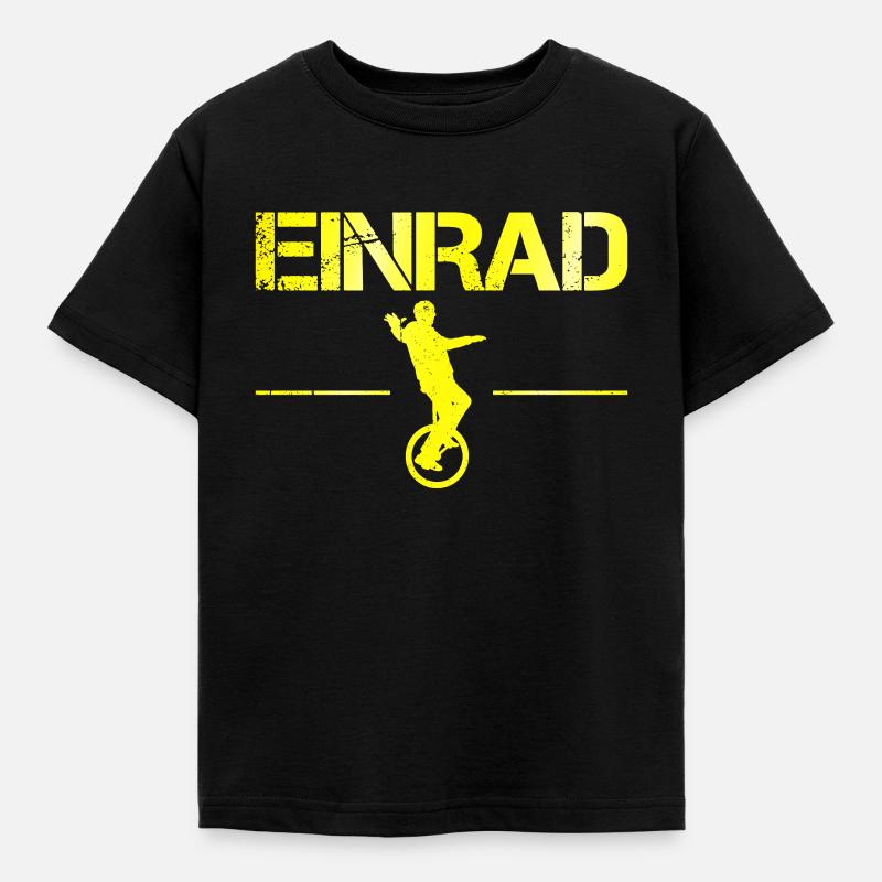 Einrad - Kinder T-Shirt - Schwarz
