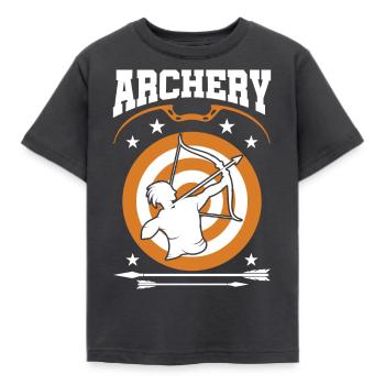 Bogensport Bogenschütze Bogenschießen Pfeil Bogen - Kinder T-Shirt - Dunkelgrau - Vorne - AI Model Kid Female (0cm)