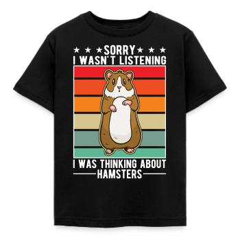 Hamster Hamster Roue Golden Hamster Hamster - T-shirt Enfant - noir - Devant - AI Model Kid Female (0cm)