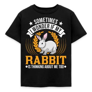 Rabbit Rabbit Rabbit - Kids' T-Shirt - black - Front - AI Model Kid Female (0cm)