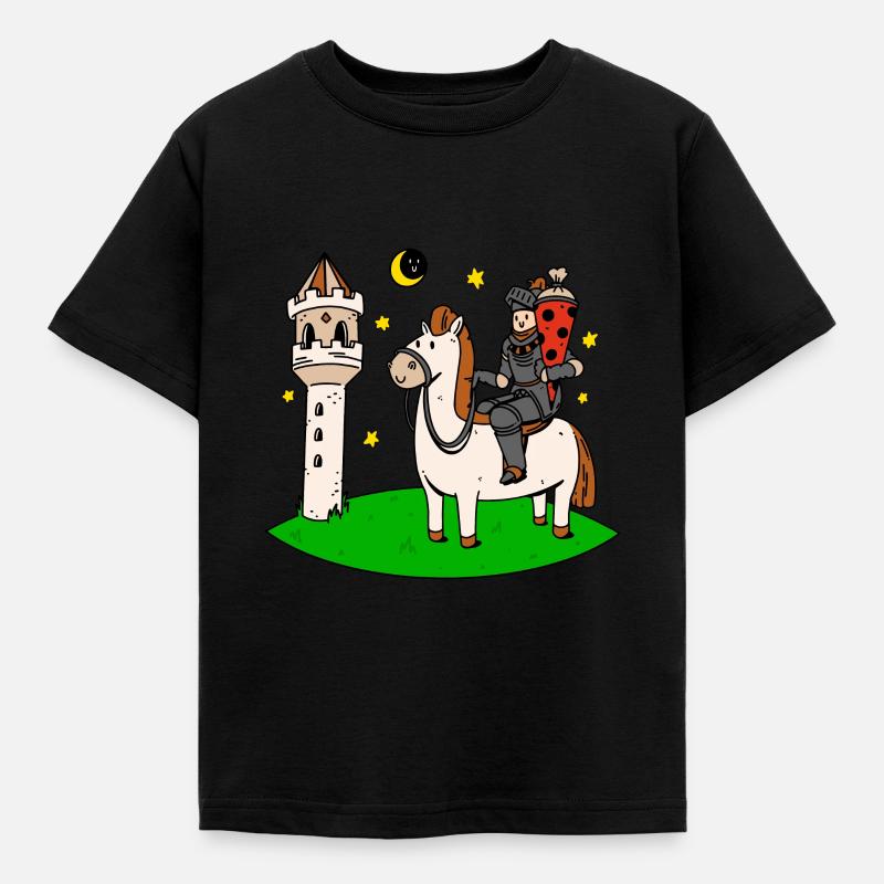 Schulkind Junge Einschulung Idee Ritter Schultüte - Kinder T-Shirt - Schwarz