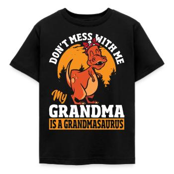Don't Mess With Me Mijn oma is een omasaurus - Kinderen T-shirt - zwart - Voor - AI Model Kid Female (0cm)
