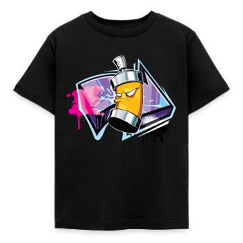 Sprayer Graffiti Street Art Spraydose - Kinder T-Shirt - Schwarz - Vorne - AI Model Kid Female (0cm)