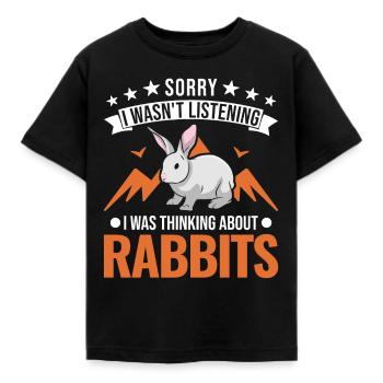 Rabbit Rabbit Rabbit Rabbit - Kids' T-Shirt - black - Front - AI Model Kid Female (0cm)