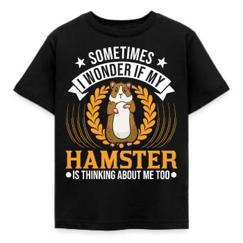 Hamster Hamster Roue Golden Hamster Hamster - T-shirt Enfant - noir - Devant - AI Model Kid Female (0cm)