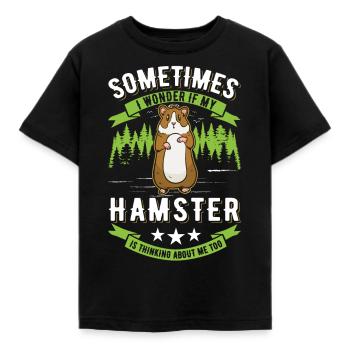 Hamster Hamster Roue Golden Hamster Hamster - T-shirt Enfant - noir - Devant - AI Model Kid Female (0cm)