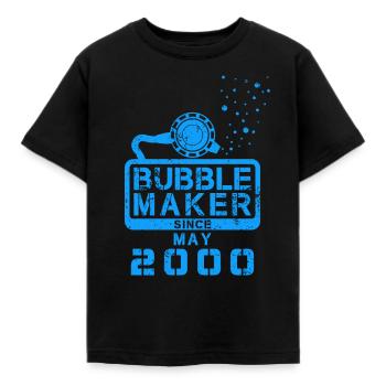 Diver Birthday Bubblemaker since May 2000 - Kids' T-Shirt - black - Front - AI Model Kid Female (0cm)