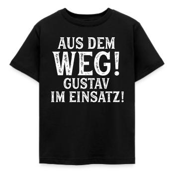 GUSTAV Vorname Name Spruch Geburtstag Geschenk - Kinder T-Shirt - Schwarz - Vorne - AI Model Kid Female (0cm)