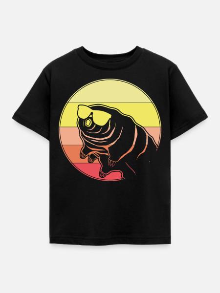 Tardigrade Wasserbär Retro Bärtierchen - Kinder T-Shirt - Schwarz