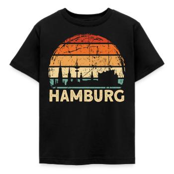Hamburg - Kinder T-Shirt - Schwarz - Vorne - AI Model Kid Female (0cm)