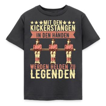 Tischfussball Tischkicker - Kinder T-Shirt - Dunkelgrau - Vorne - AI Model Kid Female (0cm)