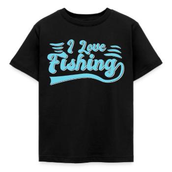 I love fishing - Kids' T-Shirt - black - Front - AI Model Kid Female (0cm)