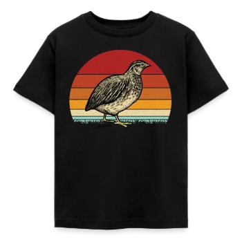 Wachtel Vogel Geschenk - Kinder T-Shirt - Schwarz - Vorne - AI Model Kid Female (0cm)