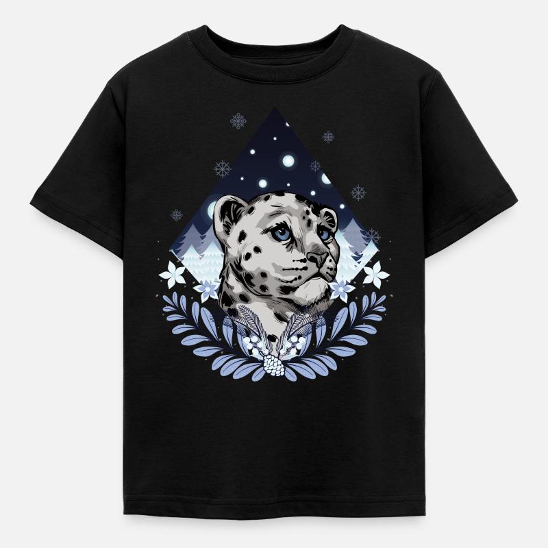 Snow leopard - Kids' T-Shirt - black
