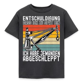 Abschleppwagen Abschleppdienst - Kinder T-Shirt - Dunkelgrau - Vorne - AI Model Kid Female (0cm)