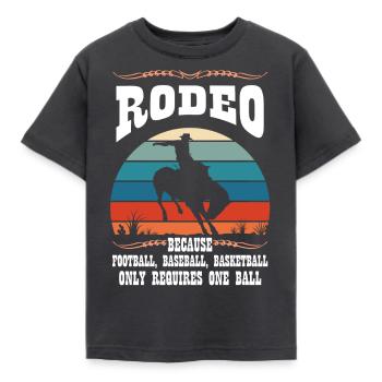 Rodeo, Verzierungen, Country, Cowboys - Kinder T-Shirt - Dunkelgrau - Vorne - AI Model Kid Female (0cm)