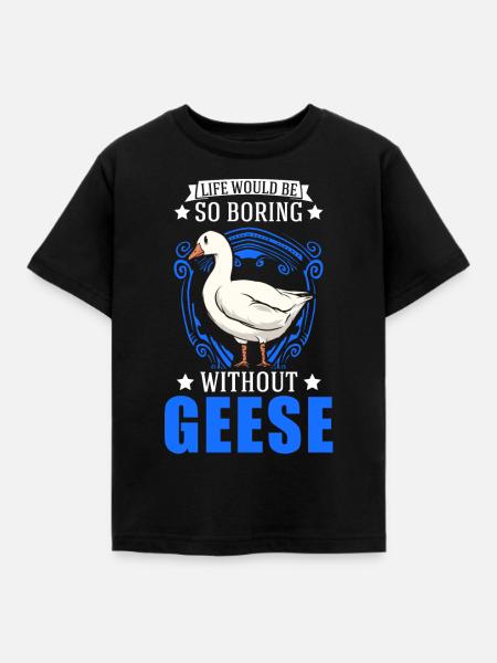 Gänse Geschenk Gänseliebhaber Gänsezüchter - Kinder T-Shirt - Schwarz