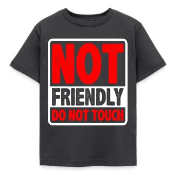 Pas amical, ne touchez pas 18 - T-shirt Enfant - charbon - Devant - AI Model Kid Female (0cm)