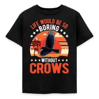 Crow Raven Crow Crow Husbandry Crow Breeder - Kids' T-Shirt - black - Front - AI Model Kid Female (0cm)