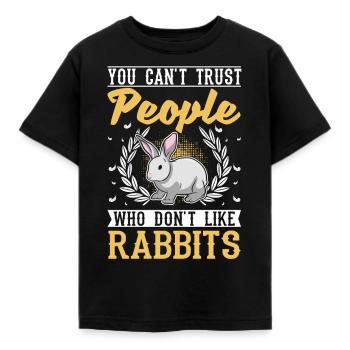 Rabbit Rabbit Rabbit - Kids' T-Shirt - black - Front - AI Model Kid Female (0cm)