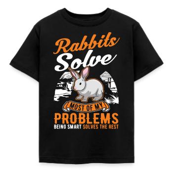 Rabbit Rabbit Rabbit - Kids' T-Shirt - black - Front - AI Model Kid Female (0cm)