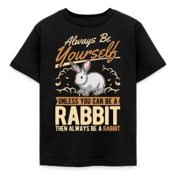 Rabbit Rabbit Rabbit - Kids' T-Shirt - black - Front - AI Model Kid Female (0cm)