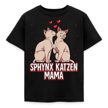 Sphynx Katzen Mama - Kinder T-Shirt - Schwarz - Vorne - AI Model Kid Female (0cm)